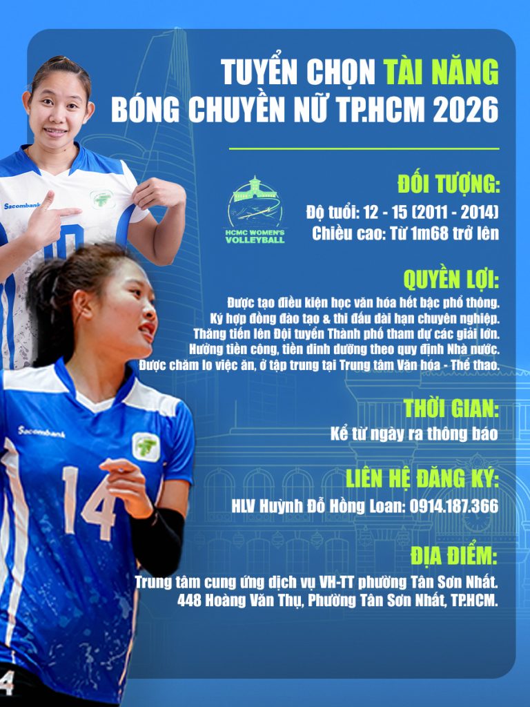 TÌM KIẾM TÀI NĂNG KẾ THỪA BÓNG CHUYỀN NỮ TP.HCM