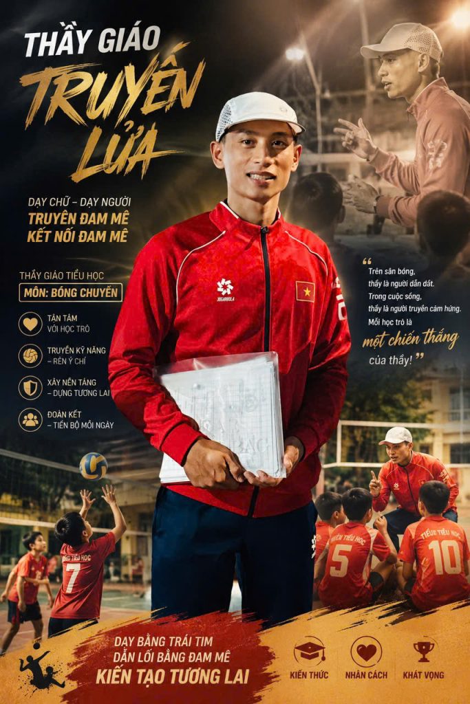 🔥 LỚP BÓNG CHUYỀN MIỄN PHÍ DÀNH CHO HỌC SINH – TRUYỀN LỬA ĐAM MÊ CÙNG THẦY CAO NHƯ THÁI! 🏐✨
